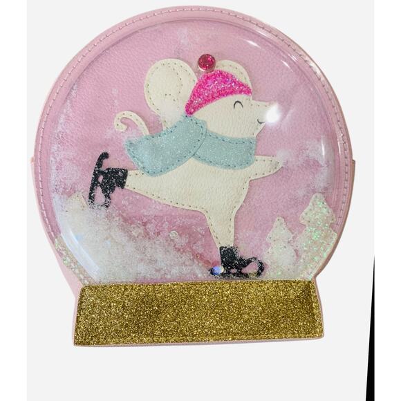 Bath & Body Works Ice‎ Skating Mouse Pink Crossbody Bag Purse Christmas  New - Picture 1 of 7